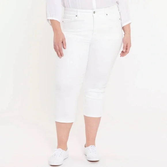Nydj Plus Size White Bermuda Shorts NYDJ Jeans Nydj Womens Plus - Main Image